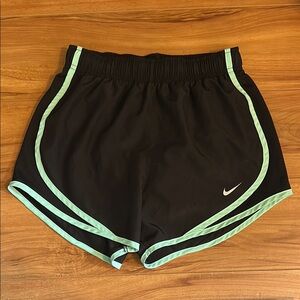Nike Black and Green Athletic Shorts Size XS